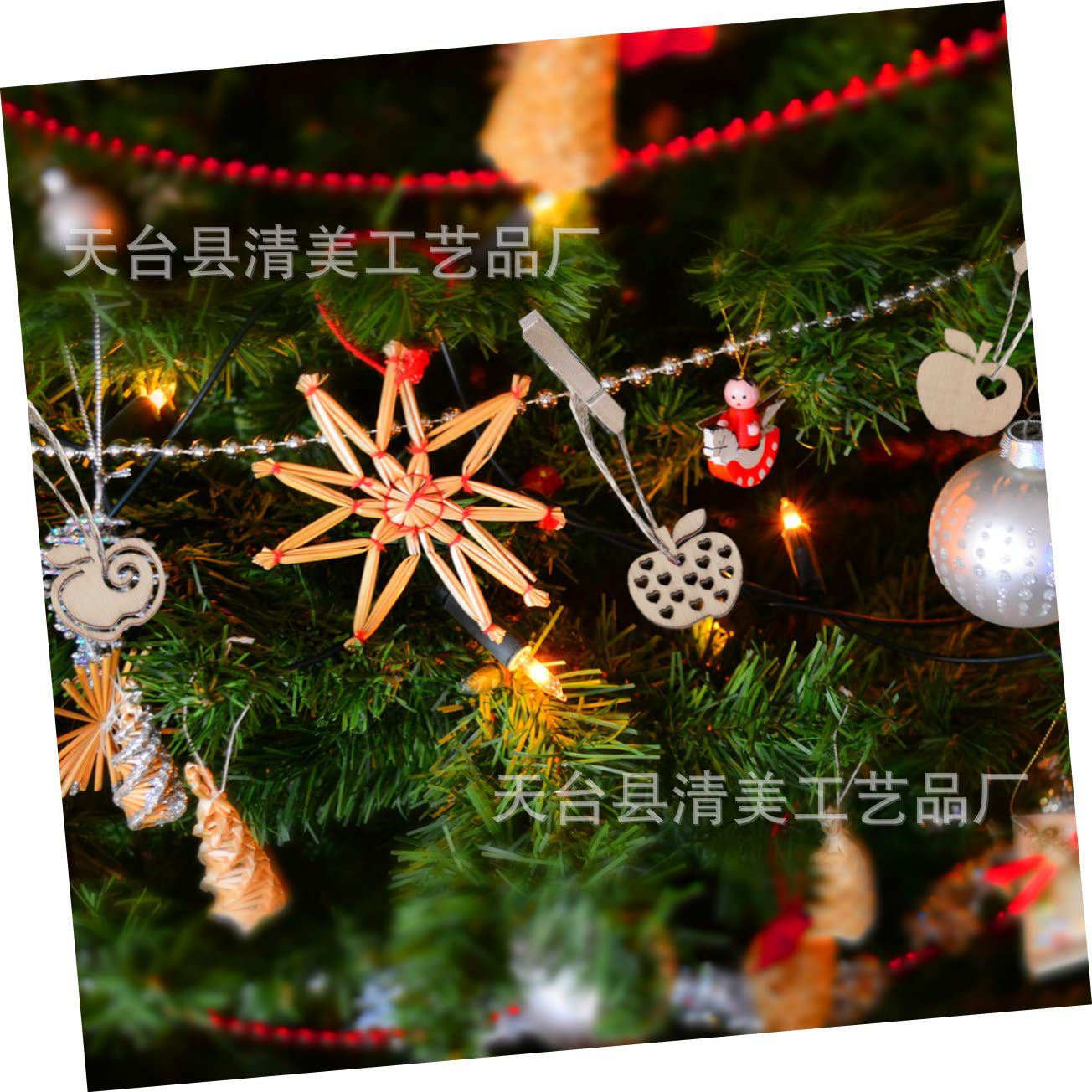 Manzana de madera Piezas de madera Accesorios de madera en forma de manzana de madera para fiesta Piezas de madera Decoración de Navidad Mini papas fritas Piezas de madera huecas