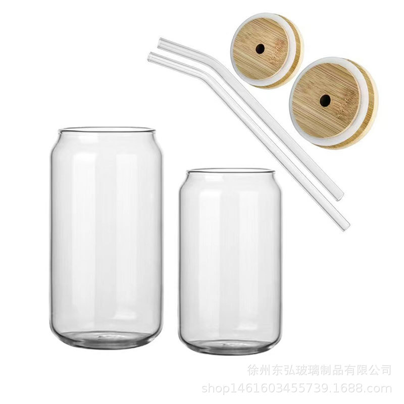 Taza de coke borosilicato al por mayor transfronteriza de 16oz Taza de café de jugo de alto valor Taza de vidrio de viento ins resistente a altas temperaturas