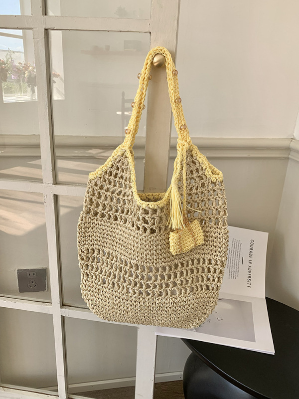 新しい小さな新鮮な中空織り感わら織りファッションイントレンドレディースバッグショルダーバッグハンドバッグ|undefined