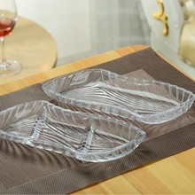 创意水晶玻璃长方形托盘水果盘家用客厅糖果零食酒吧KTV高档果盘