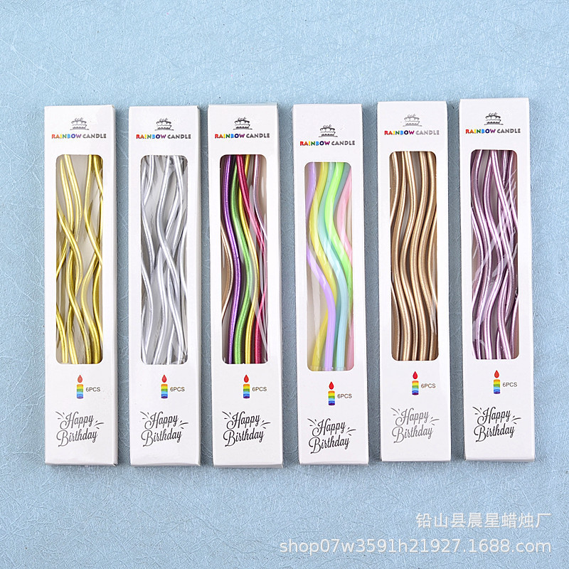 Birthday Curved Candle Colorful Gold Color Gold Silver Twist Thread Candle Cake Curved Curved Candle Birthday Curved Candle Colorful Gold Color Gold Silver Twist Thread Candle Cake Curved Curved Candle