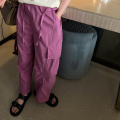女童洋氣工裝褲休閒褲中大童褲子2024年夏季新款童裝百搭長褲子潮