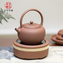 朱泥陶壶煮茶壶电陶炉可用陶瓷中式烧水壶煮茶炉泡茶煮水壶提梁壶