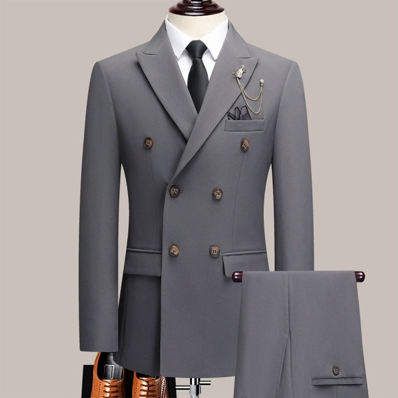 Премиум костюм костюм тонкое деловое мужское повседневное жених свадебное двубортное платье допамина пиджак