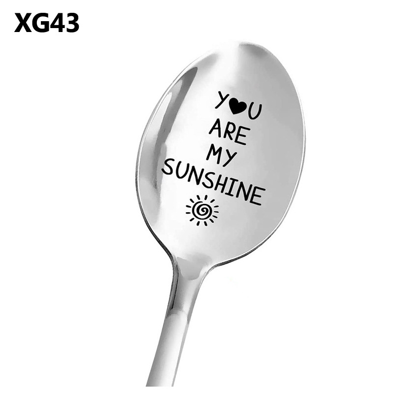 Cuchara de acero inoxidable Eres mi sunshine Cobertería Cuchara de café Cuchara de helado Regalo