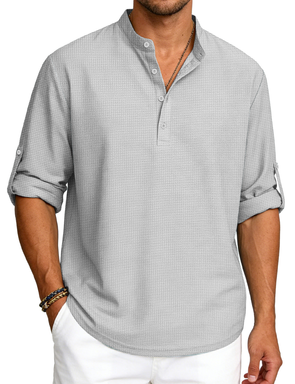 Europa y Estados Unidos transfronterizos TK estación independiente hombre polo de manga larga botón transpirable de verano casualidad camiseta de polo a cuadrillas