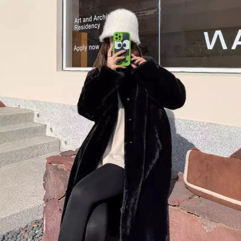 Демисезонное длинное шерстяное пальто, жакет, увеличенная толщина, средняя длина, стиль высокого качества, яркий запоминающийся стиль, приталенный