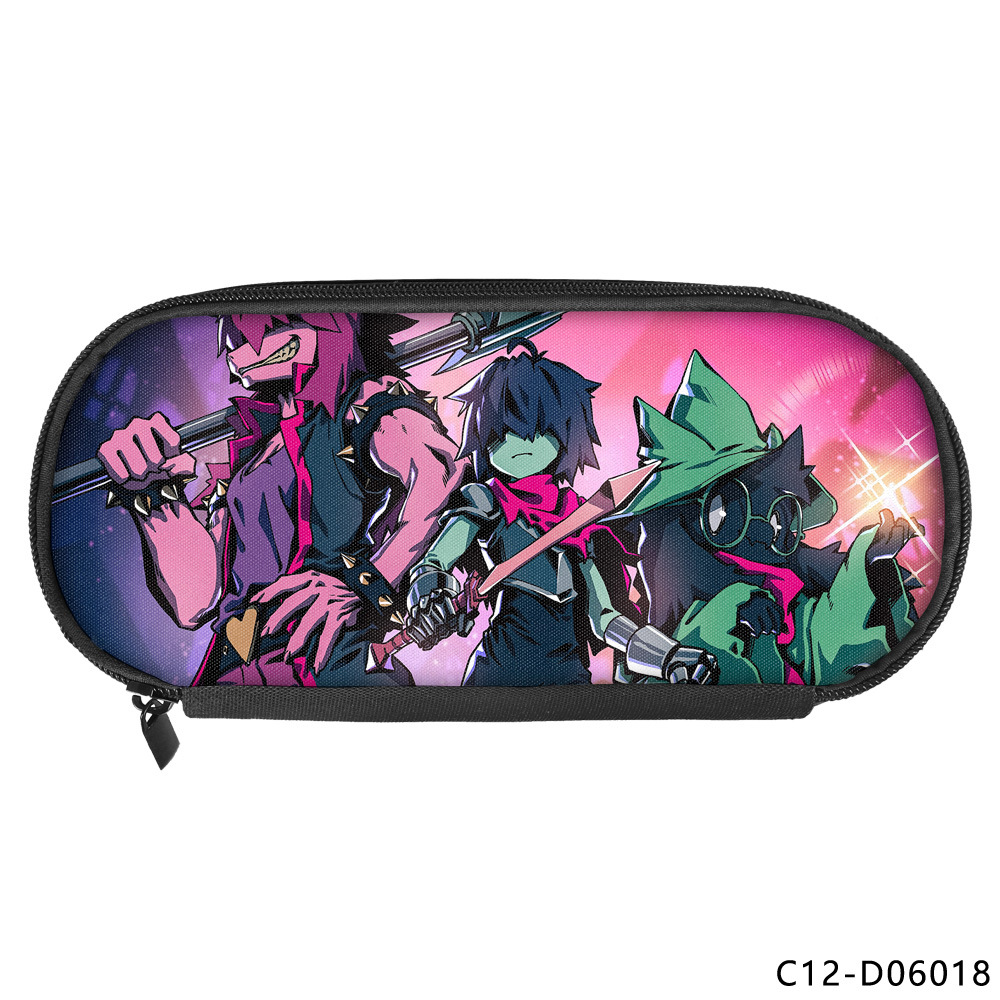 초중고 학생을위한 대용량 연필 케이스 인쇄 DELTARUNE 어린이 연필 문구 다기능 보관 가방