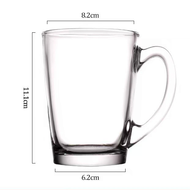 Taza de vidrio transparente taza de cerveza taza de jugo taza de desayuno de leche de oficina taza de té logotipo al por mayor