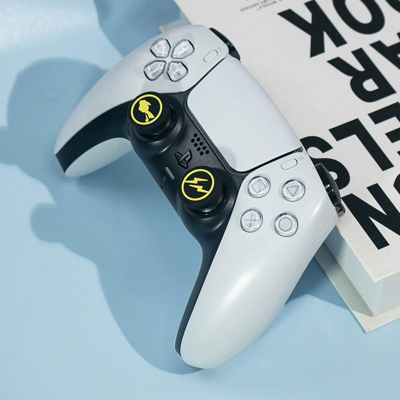 Подходит для PS5/PS4/Pro и других тематических рукояток колпачков джойстика для защиты джойстика, увеличения тактильности, Пикачу-Молния
