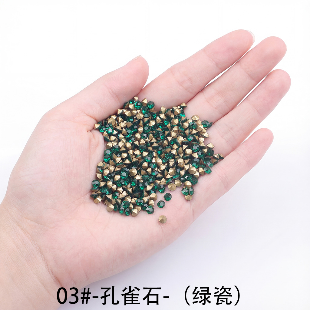 1 # - 6 # taladro de fondo de punta de venta directa fábrica transfronteriza taladro de uñas al por mayor accesorios de joyería DIY color completo