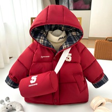 女童冬季棉服儿童加绒外套2025新款痞帅防风小女孩冬季加厚棉衣潮