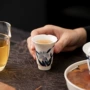 家用小号手绘墨蓝品茗杯