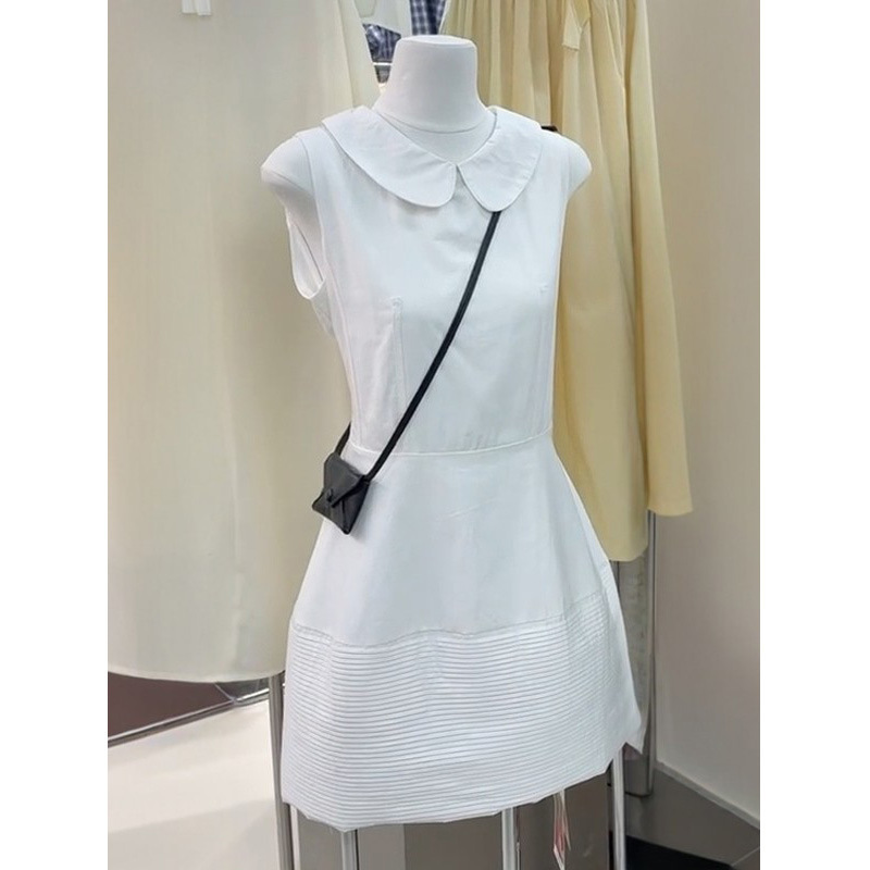 Petite Pure White Doll Collar Sleeveless Dress for Women, New Summer Style, Simple and Versatile A-Line High-Waisted Short Dress Petite Pure White Doll Collar Sleeveless Dress for Women, New Summer Style, Simple and Versatile A-Line High-Waisted Short Dress