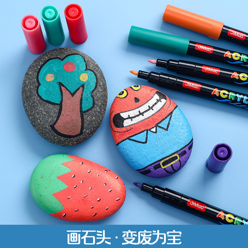 Lápiz de acrílico líquido directo transfronterizo puede plegar color lápiz de pintura impermeable para estudiantes de arte de pintura lápiz de acrílico de cabeza dura