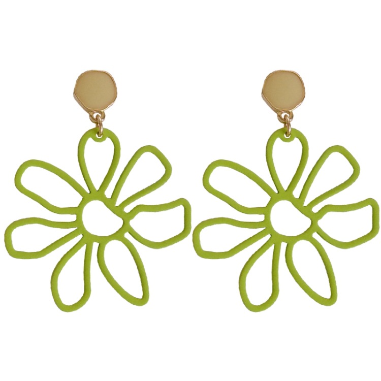 Sweet Flower Alloy Enamel Stoving Varnish Drop Earrings display picture 5