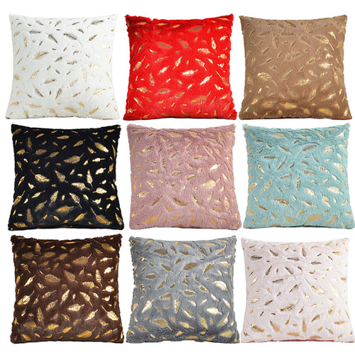 Short plush hot stamping gifts manufacturer wholesale pillow sofa cushion office nap backrest bedside cushion cover