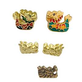 新款复古哑金合金龙头滴油龙舟船配件生肖龙头服饰钥匙扣挂件吊坠