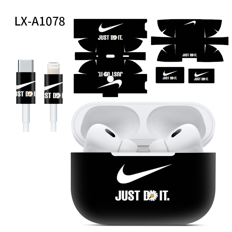 Adecuado para pegatinas de AirPods Pro2/Pro3, textura mate, película para auriculares Apple, película protectora de cobertura total