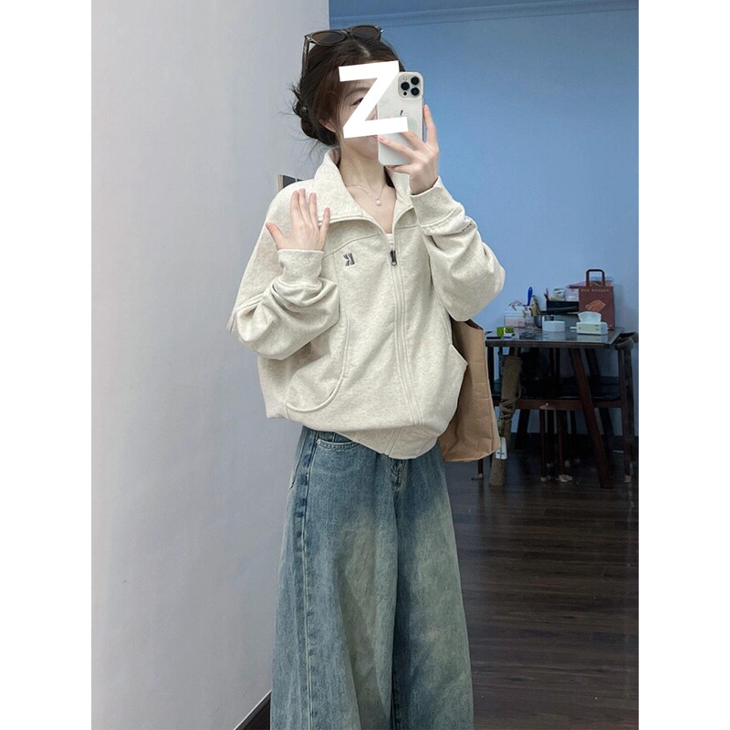 韩系拉链立领卫衣外套女早春秋季2025新款薄款棒球服休闲夹克上衣|undefined