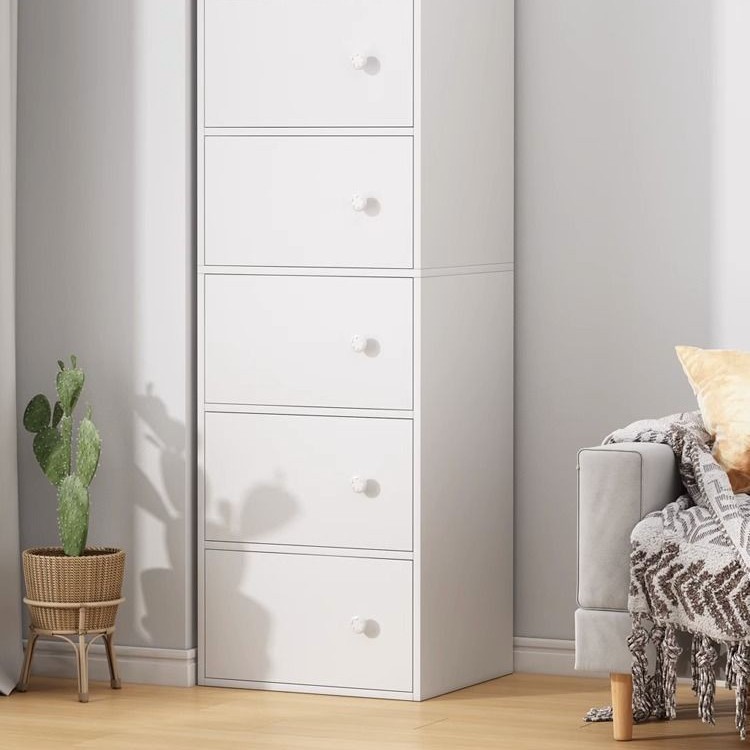 Narrow Bookcase Bookshelf Floor-Standing Living Room Dust-Proof with Door Wall-Mounted Multi-Layer Storage Rack Home Student Storage