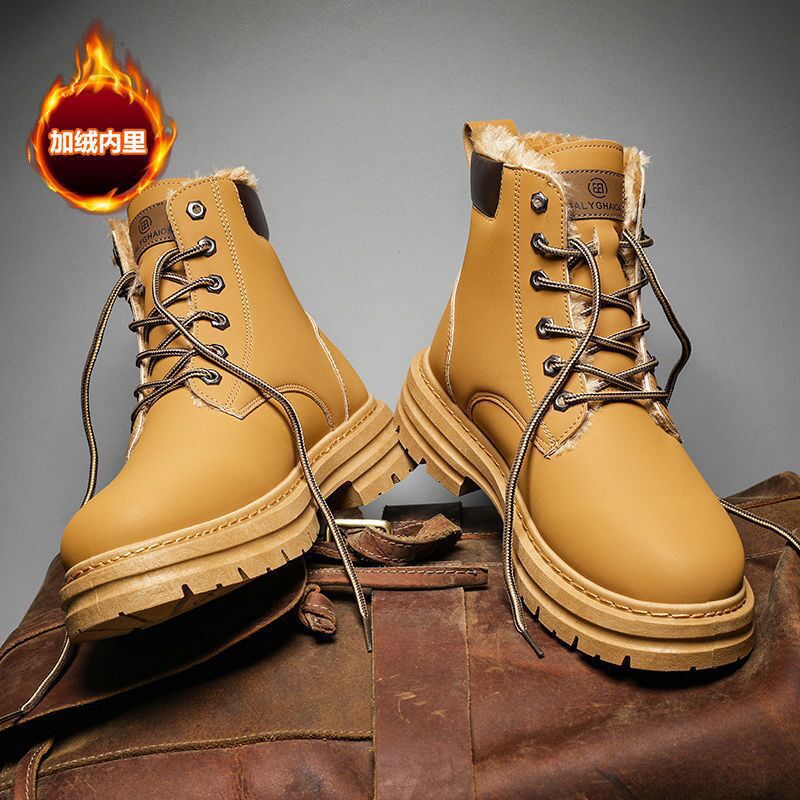 Tendencia universal calentamiento de algodón grueso, botas de invierno, zapatos para hombres, nuevos zapatos de trabajo de alto nivel para hombres