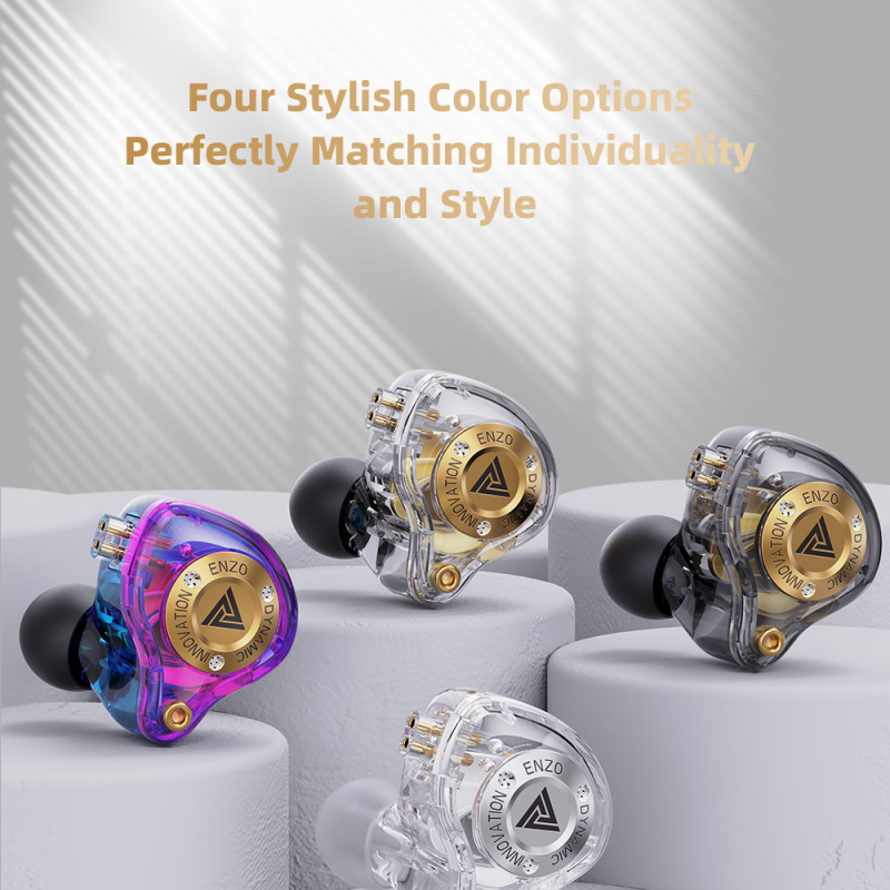 QKZ ENZO PRO Enzo 携帯電話ヘッドフォン インイヤー重低音ワイヤー制御交換可能なワイヤー プラグイン ヘッドフォン|undefined