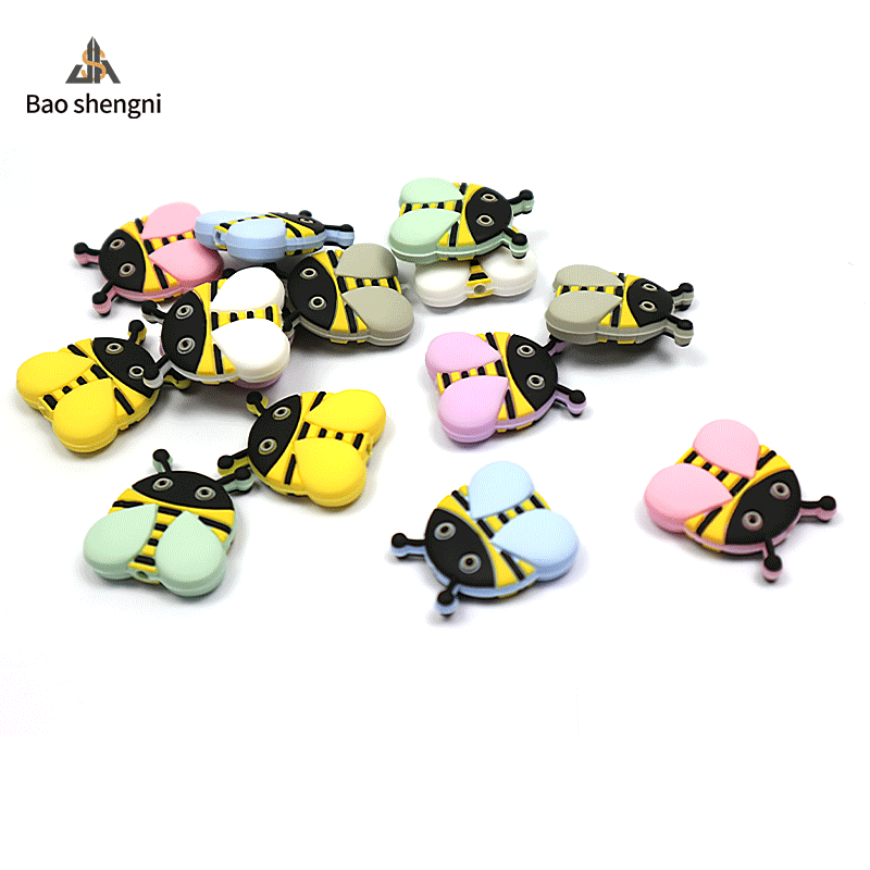 Transfronteriza nueva silicona epoxi abeja cuentas silicona molienda palo de silicona perlas sueltas calmante anti-gota accesorios de cadena