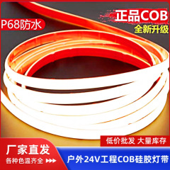 COBソリッドシリコンライトストリップIP68自己粘着24V水中水槽屋外防水低電圧LEDライトストリップ高輝度