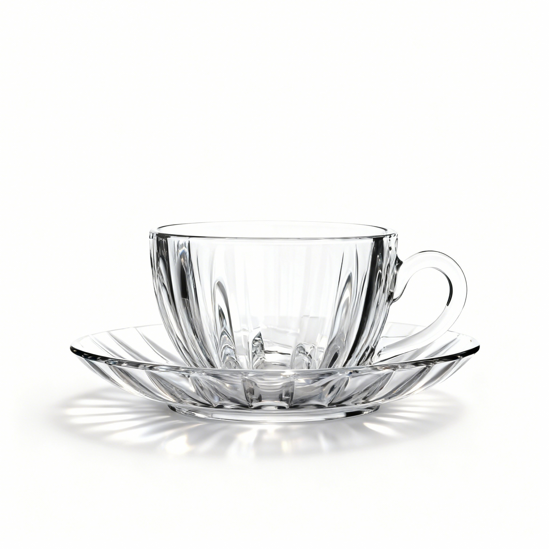 Spot al por mayor estilo europeo simple taza de vidrio vertical resistente al calor taza de café plato conjunto casero taza de café espresso