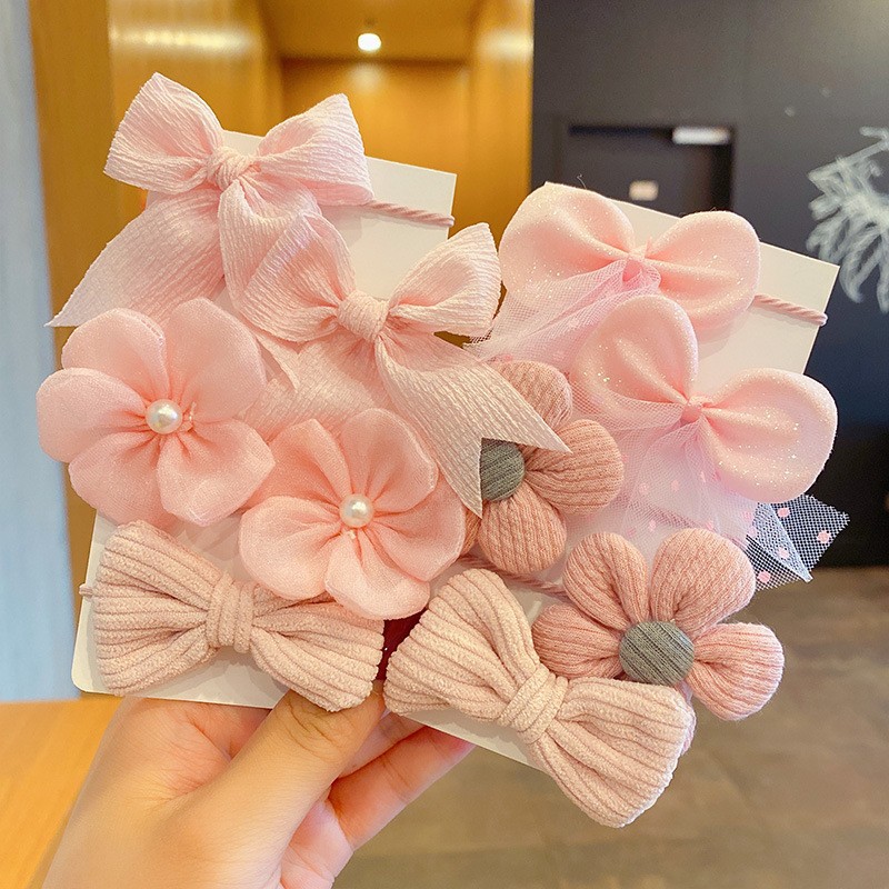 Accesorios coreanos para el cabello con lazo para niñas, ligas elásticas para niñas pequeñas que no dañan el cabello, diademas de dibujos animados para bebés.
