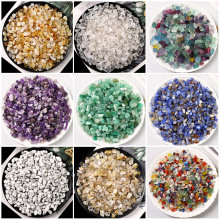 黄粉水晶白水晶消磁石水晶原石碎石透体碎石净化手串水晶碎石