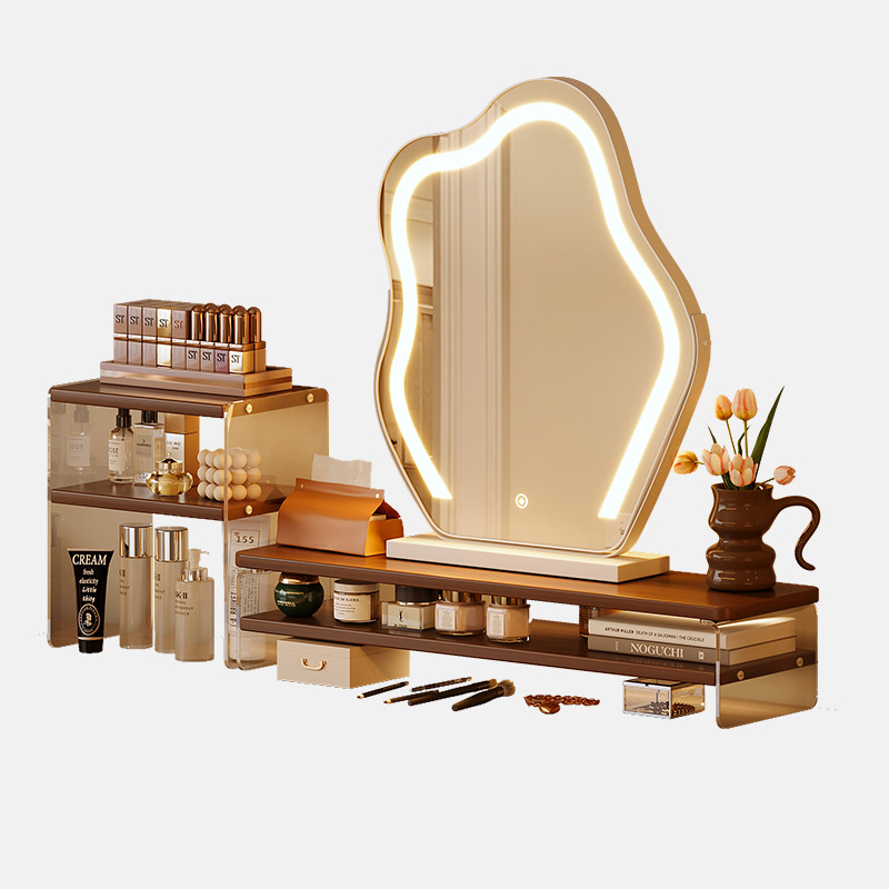 Estante de cosméticos Estante de mesa de acrílico antiguo Estante de aumento Tocador Productos para el cuidado de la piel Estante de almacenamiento multicapa Estante de exhibición