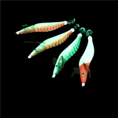 木蝦魷魚鈎吹筒鈎墨魚餌仿真蝦跳跳蝦夜光不帶響珠2.5#3.0#3.5#4.