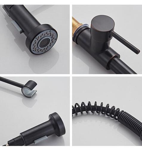 Foreign trade cross-border special supply of hot and cold spring pull-out kitchen sinks stainless steel kitchen pull-out faucets