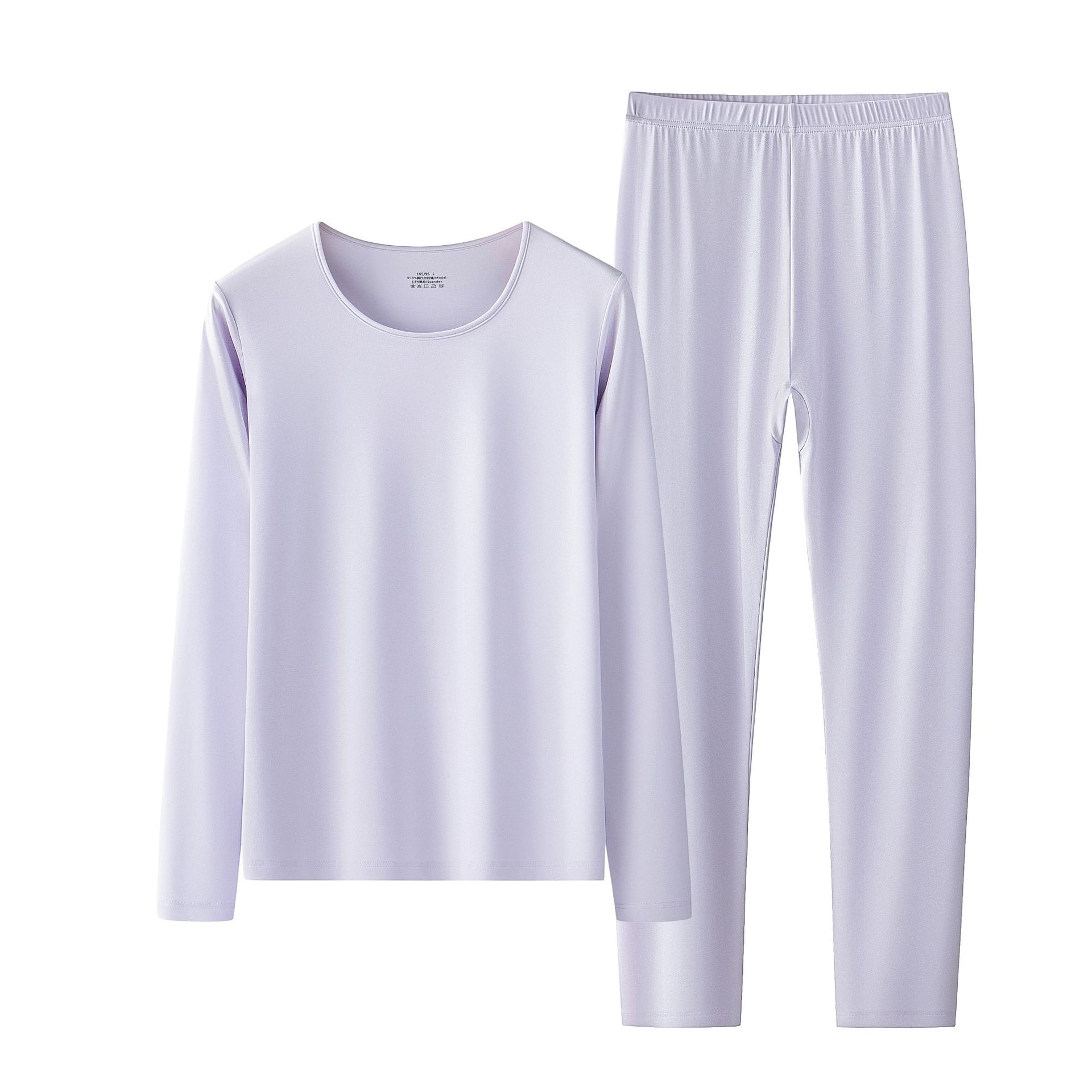 [Contador del mismo estilo] 80 piezas de ropa de otoño de mujer Lanjing modal de doble cara, pantalones largos, conjunto de ropa interior térmica