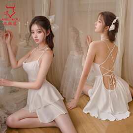 性感睡衣女新款纯欲高级感睡裙冰丝吊带套装可外穿轻奢家居服2220
