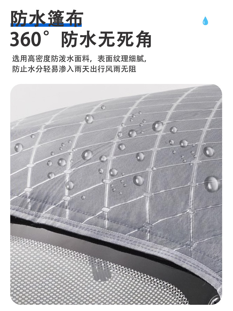 Special Rain Curtain and Canopy for Daan Rona Duo Feiyue 10, Windproof, Sunproof, Cold-Resistant, Tricycle Integrated Canopy Cover, Thickened