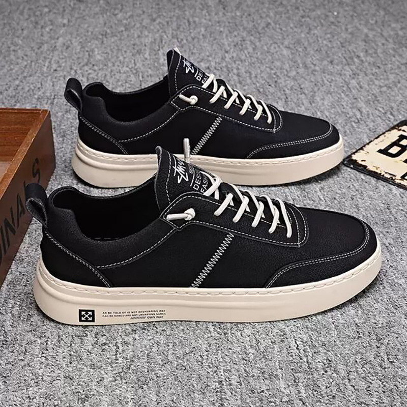 Zapatos de hombre primavera 2024 nuevos zapatos blancos zapatos casuales de cuero para hombre zapatos perezosos de un pie zapatos deportivos de moda