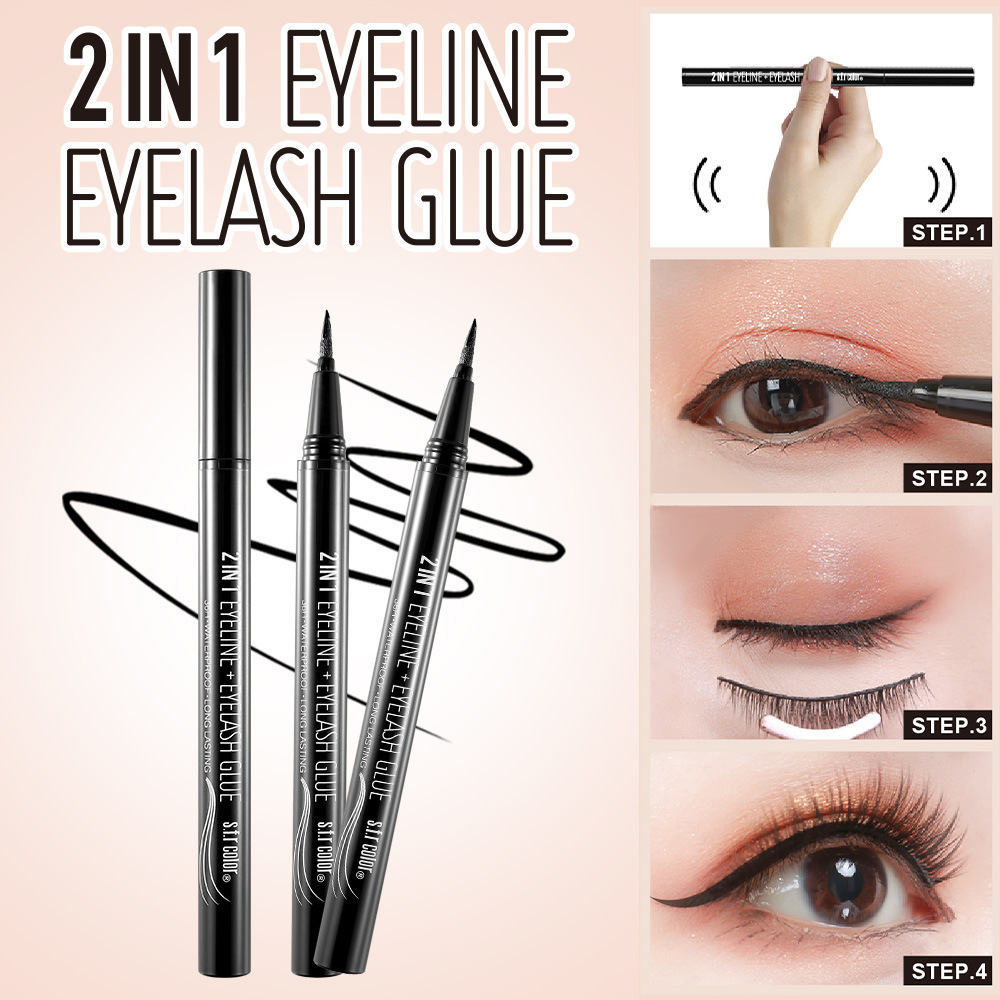 s.f.r color transfronterizo productos de venta caliente impermeable duradero eye-liner portátil pegamento eye-liner 2 en 1 image 2