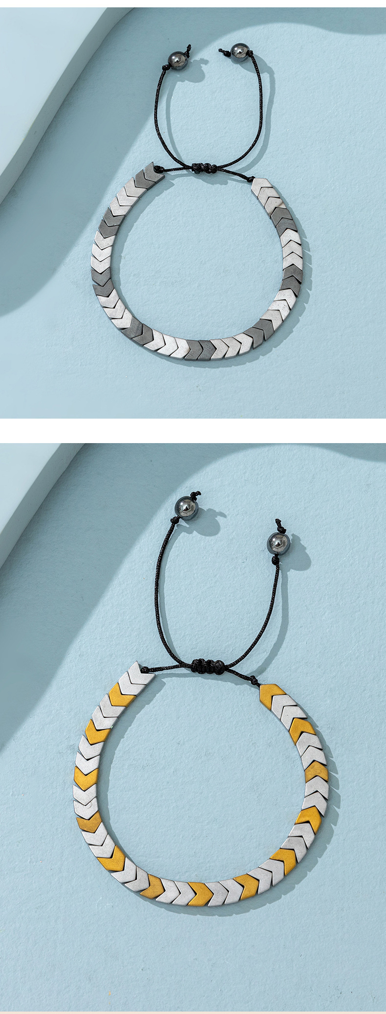 Fashion Geometric Hematite Polishing Bracelets 1 Piece