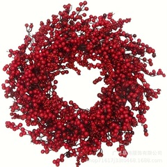 圣诞节花环松果红色秋季花圈门挂装饰跨境亚马逊Christmas Wreath