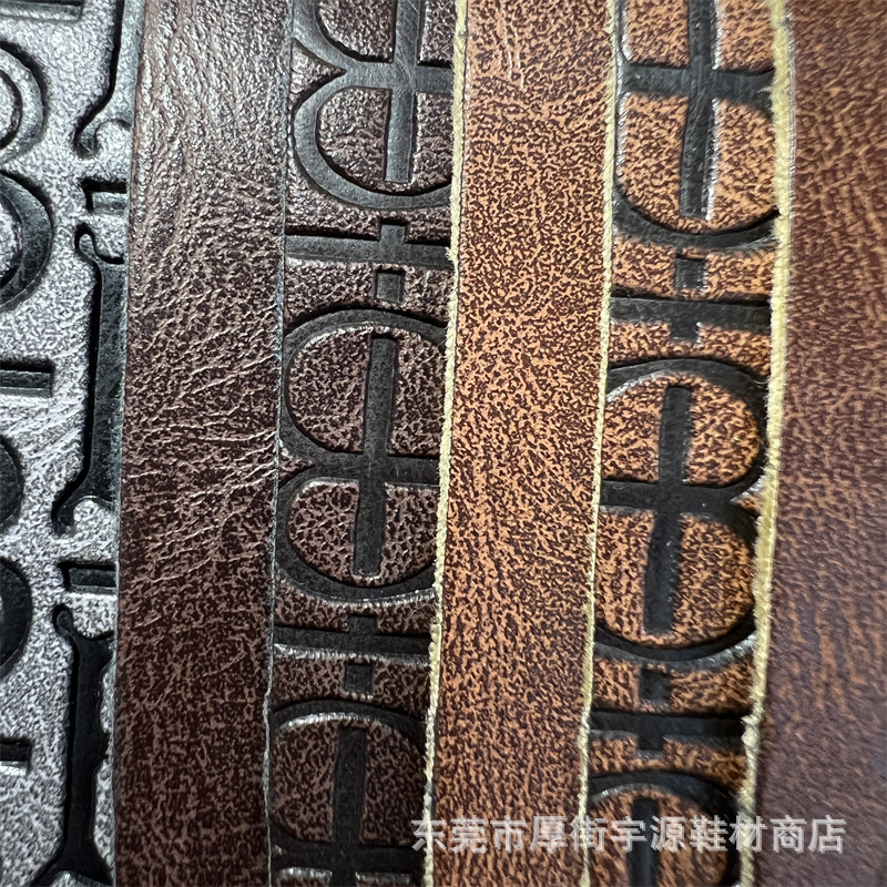 压变羊纹小牛纹pu皮革鞋革箱包装饰人造商标革鞋材布料批发
