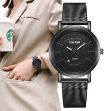 外贸跨境韩版休闲条丁刻度时尚商务手表送礼品石英女士商务手表