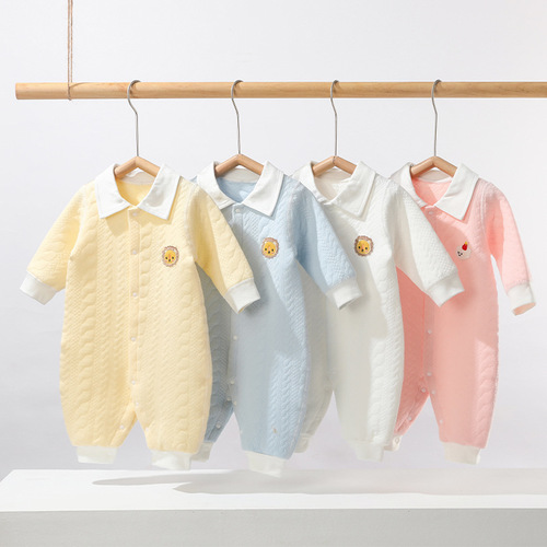 Baby Cotton-Padded Winter Jumpsuit for Newborns, Boneless Romper with Long Sleeves—Perfect for Outings and Keeping Tiny Ones Warm