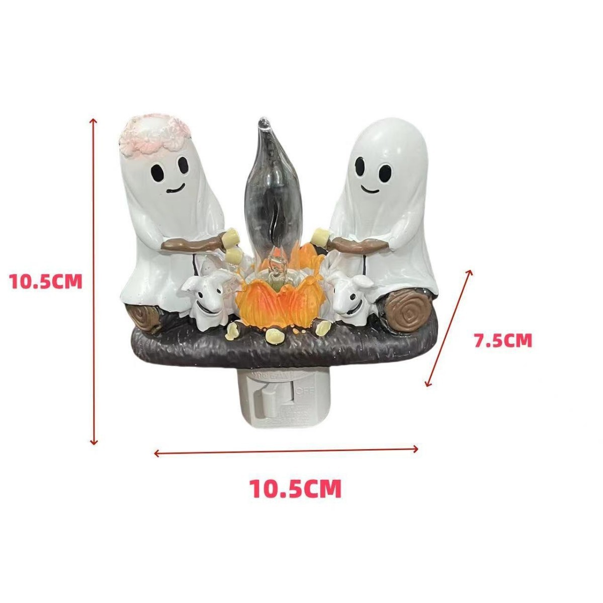  New Ghost Bonfire Party Night Light Resin Crafts Halloween Festive Atmosphere Decoration Ornaments