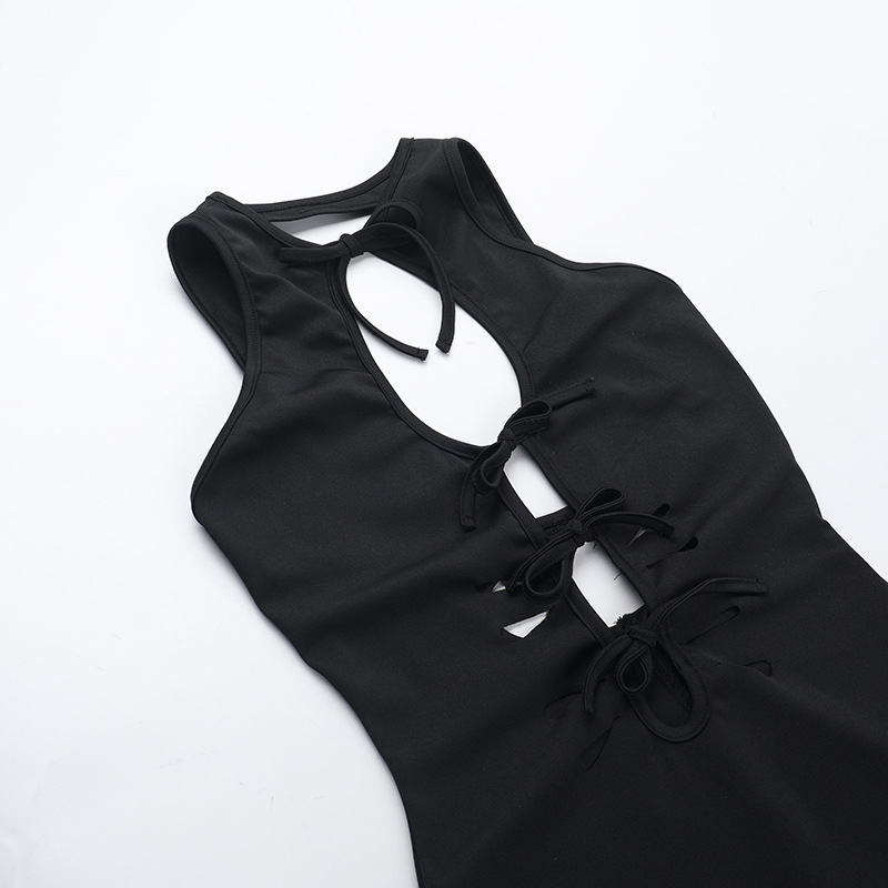 Fall Maxi Dress Street Sexy Sexy Cutout Lace up Sleeveless Dress