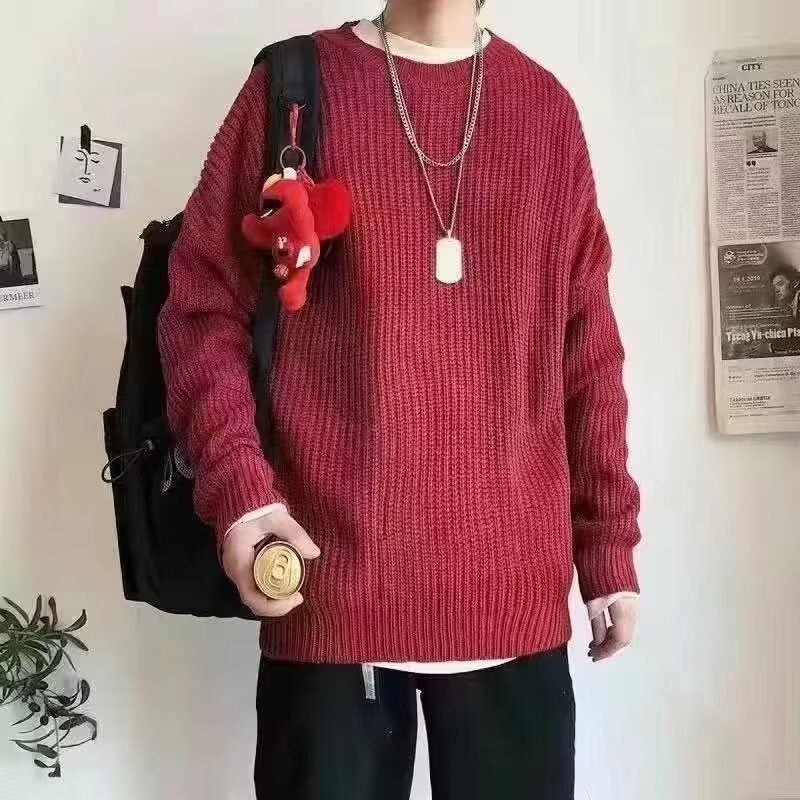 怠惰なセーターの男性の多色は秋冬の大きいサイズのニットの丸首のカップルのゆったりしている底のセーターのセーターのセーターのセーター|undefined