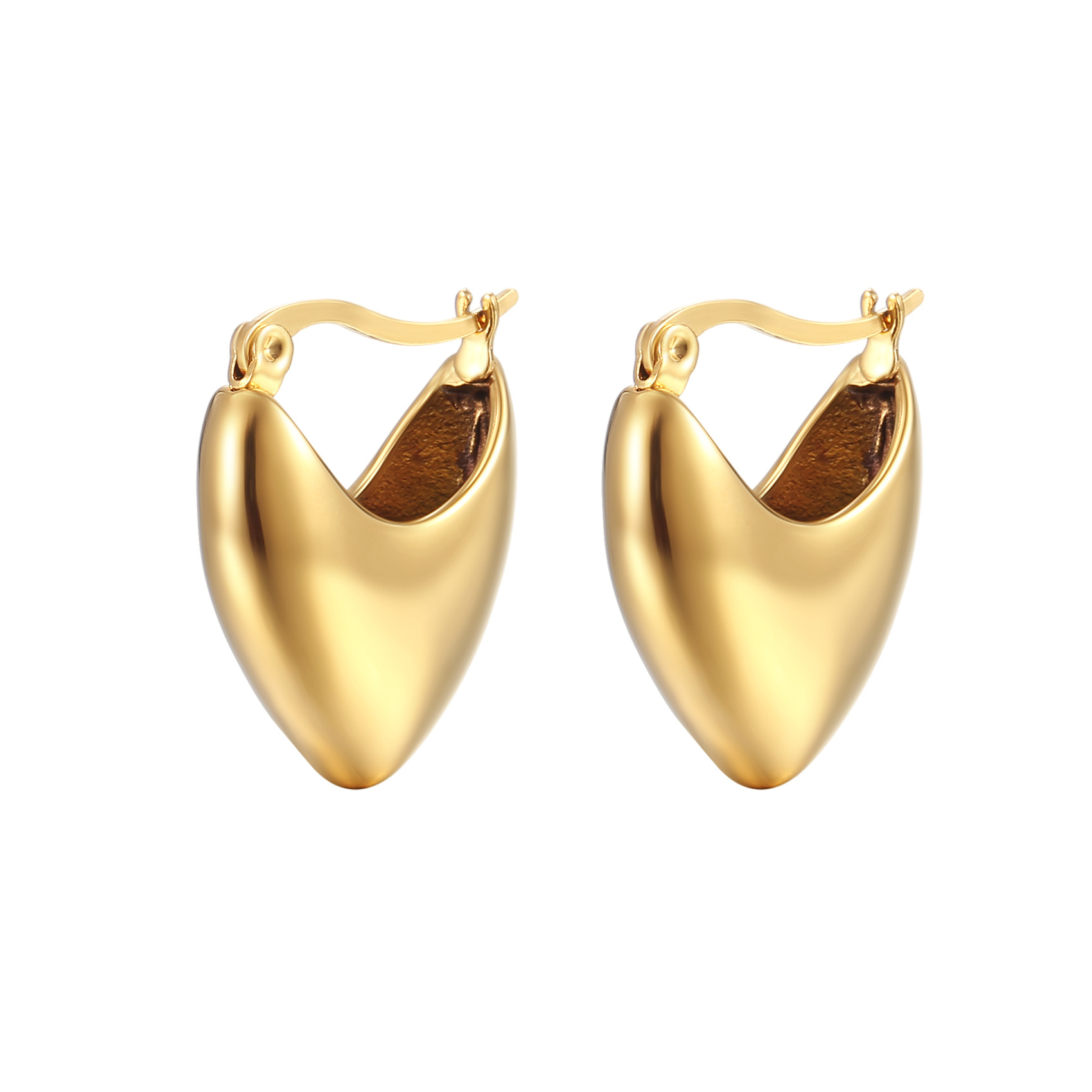 Fashion U Shape Stainless Steel Plating Metal Earrings display picture 5