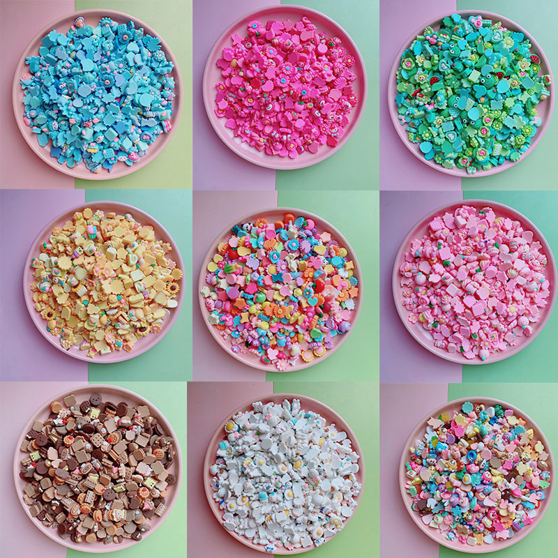 Mixed cartoon resin accessories diy cream gel hair clip goo card mobile phone shell handmade jewelry materials wholesale